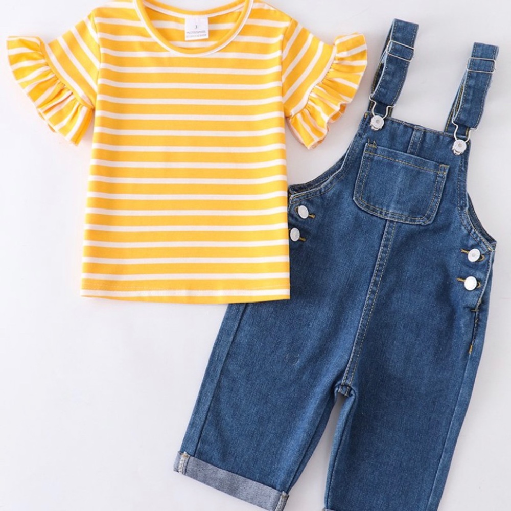Southern Belle Denim Overall Set